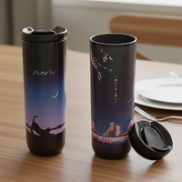 Bouteille portable moderne de 24oz fiole à vide ultra-légère en titane SUS 316 revêtement en céramique corps mince gobelet en acier inoxydable MARU