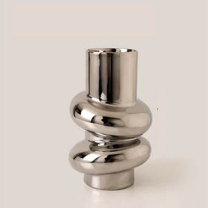 Contemporary Stainless Steel Tabletop <b>Vase</b> Rust Resistant Metal <b>Decorative</b> <b>Vase</b> for Modern Home Interior Design - Product Image 1