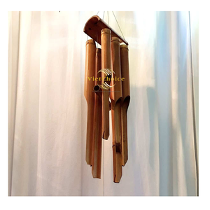 Carillon éolien en bois au design minimaliste, finition naturelle, décoration extérieure, ornement suspendu - Product Image 4