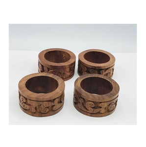 Unique Design Modern Luxury Eco-Friendly Napkin Ring Wholesale Customized Shape Wooden Wedding Napkin Rings Durable for - Product Image 1