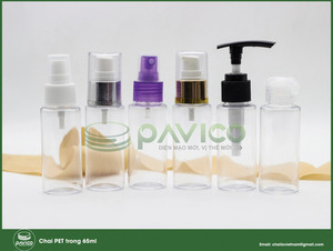 Botellas de Plástico PET de 65 ml con Tapa de Rosca AE65, Impresión por Transferencia de Calor, para Cosméticos, Vietnam Pavico, OEM/ODM - Product Image 4