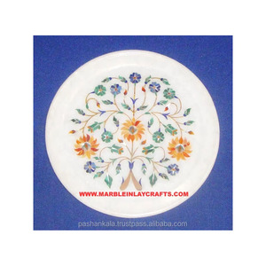 Best Artistic <b>Marble</b> Inlay Decorative Plate Handmade Crafted Best Quality Plate For Home Decoration And For Gifting Purpose. - Product Image 1