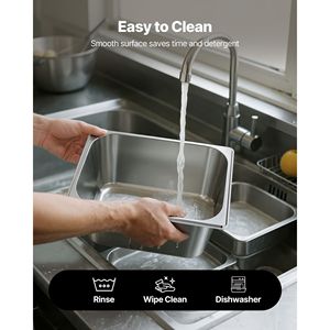 Set di 2 Coperchi per Pentole a Vapore in Acciaio Inox 1/2, Profondità 6 Pollici, Riutilizzabili, Antiaderenti, per Ristoranti e Attrezzature di Riscaldamento - Product Image 6