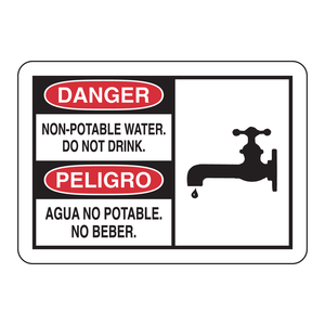 Signalisation bilingue d'eau non potable pour les conduites et installations industrielles - Product Image 1