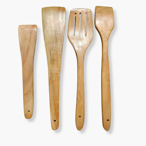 Ensemble de cuillères et spatules en bois, lavables au lave-vaisselle, durables, classiques, élégantes, style indien, 2 pièces, cuillères de cuisine en bois - Product Image 5
