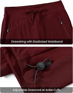 Pantalones Elásticos para Hombre y Mujer, Color Borgoña, que Absorben la Humedad, Cintura Elástica, para Actividades al Aire Libre - Product Image 5