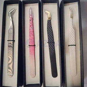 Pince à épiler professionnelle pour cils et sourcils en acier inoxydable avec revêtement en poudre colorée, fabriquée au Pakistan - Product Image 4