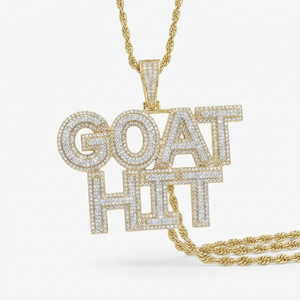 Collier pendentif personnalisé en argent 925 entièrement serti de diamants Moissanite à double couche, style hip-hop, avec grandes lettres de nom - Product Image 1