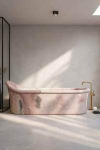 Baignoire autoportante en marbre faite à la main, écologique, pour appartement et villa - Product Image 3