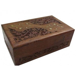 Cajas Rectangulares de Madera con Diseño Grabado y Acabado en Madera Natural de Alta Calidad para Almacenamiento en el Hogar - Product Image 1