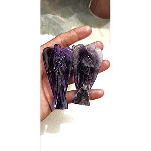 Figura de Ángel de 3 Pulgadas Tallada a Mano en Amatista, Piedra Preciosa Azul Púrpura Natural, Artesanía de Cristal con Diseño de Hada del Amor - Product Image 2