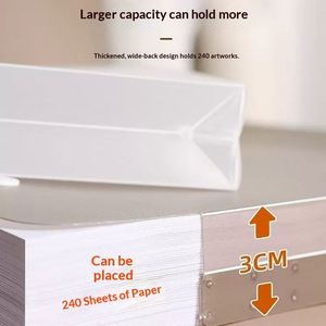 Art Students 4K/8K PP Portfolio <b>Storage</b> Tote Bag Frosted Finish Portable <b>Drawings</b> Sketch Paper Painting Collection Book - Product Image 2