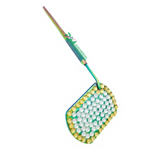 Multi Plasma Color <b>Square</b> Shape Eyelash Extension <b>Mirror</b> And White And Golden Stone And Diamond Grip Handle Lash <b>Mirror</b> - Product Image 4