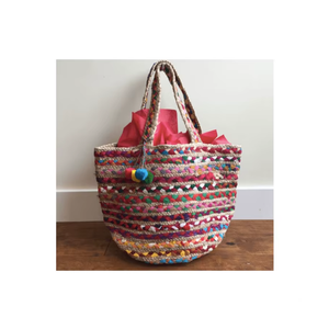 กระเป๋าปอกระเจาถักมือคุณภาพเยี่ยมพร้อมหูหิ้ว กระเป๋าโท้ททันสมัยรักษ์โลก เหมาะสำหรับการช้อปปิ้งและการเดินทาง - Product Image 1