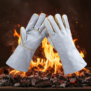 Gants de soudure en cuir avec doublure en coton, résistants à la chaleur, isolés, résistants aux coupures, pour utilisation en extérieur, anti-brûlure - Product Image 5