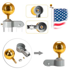 ชุดเสาธงตกแต่งกลางแจ้งขนาด 20 ฟุต พร้อมธงชาติอเมริกา ชุดเสาธงแบบแยกส่วนสำหรับสนามหญ้าและสวน ชุดเสาธงแบบแยกส่วนพร้อมธงชาติอเมริกา - Product Image 5