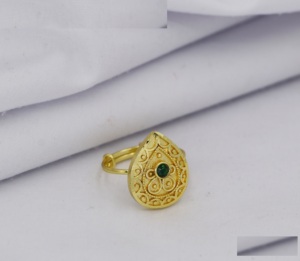 Anillo de Dedo de Moda Chapado en Oro para Mujer, Elegante Anillo de Dedo en Forma de Lágrima, Acabado de Alta Calidad, Anillos Ajustables para Mujer - Product Image 5
