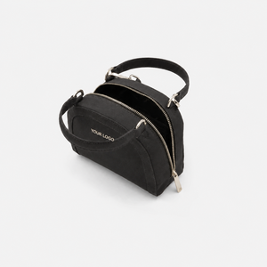 Sac à bandoulière en cuir noir bio HINDVANTA GLOBAL, fermeture éclair, capacité moyenne, pour usage quotidien, voyage et soirée - Product Image 4