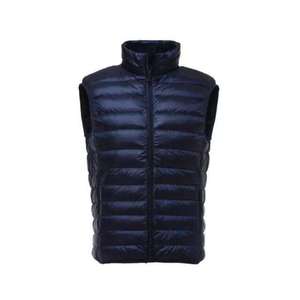 Custom Packable Men Puffer Vest Ultra Light Stand Collar Sleeveless Winter Jacket Grey Casual Bubble <b>Gilet</b> Wholesale Bulk - Product Image 5