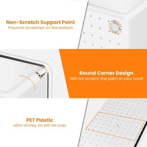 Ensemble de 6 organiseurs de tiroirs en acrylique transparent de grande taille, antidérapants et anti-fissuration, plateau de rangement de cuisine multifonctionnel - Product Image 4