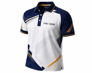 Polo à manches courtes pour homme, imprimé géométrique sportif, séchage rapide, tricoté, 100% coton, blanc, bleu marine, jaune - Product Image 2