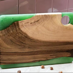 Woodland Glow Resin Chopping Block with Wood <b>Knife</b> Handle-Eco-Friendly & Dishwasher <b>Safe</b> 1.5cm Thick - Product Image 1