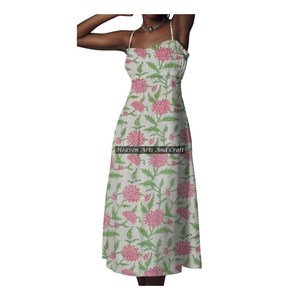 New Boho Spaghetti Strap <b>Dress</b> Summer Women Bohemian Boho Print Spaghetti Strap <b>Dress</b> Tribal Hippie Spaghetti Strap <b>Dress</b> Floral - Product Image 4