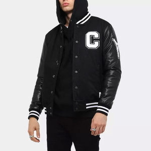 Newest Edition Sportswear <b>Leather</b> Made <b>Long</b> Sleeve Wool Body Varsity <b>Jackets</b> Men High Streetwear Varsity Outerwear <b>Jacket</b> Men - Product Image 6
