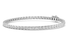 Bracelet tennis en or rose 9 carats de qualité supérieure avec diamants ronds créés en laboratoire, 10,02 CTW - Product Image 4