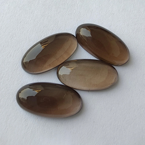 ควอตซ์สโมคกี้ธรรมชาติทรงรีขนาดใหญ่แบบคาโบชอง ด้านหลังแบน สำหรับทำเครื่องประดับ มีทุกขนาดให้เลือก - Product Image 4