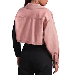 Women's Denim <b>Jacket</b> Classic <b>Trucker</b> Style Cotton Jean Outerwear Wholesale Manufacturer Oversize Denim <b>Jacket</b> High Quality - Product Image 2
