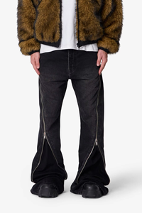 Jeans de Mezclilla para Hombre de Alta Calidad, Personalizados, de Algodón, Marca Americana de Estilo Urbano, Cómodos, Corte Ajustado, Cierre de Cremallera, Lavado Negro - Product Image 3