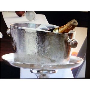 Cubo de Vino Metálico de Lujo, Enfriador de Champán de Estilo Vintage para Mesa, Suministro Decorativo para Hostelería en Restaurantes de Alta Cocina - Product Image 4
