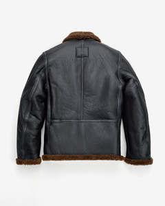 Veste en cuir véritable pour homme avec col en fausse fourrure, col rabattable, coupe classique, coupe-vent, style motard d'hiver - Product Image 2