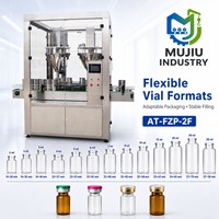 Machine de remplissage de poudre d'assaisonnement avec deux trémies à ouverture rapide et positionnement rotatif pour bouteilles en verre AT-FZP-2F