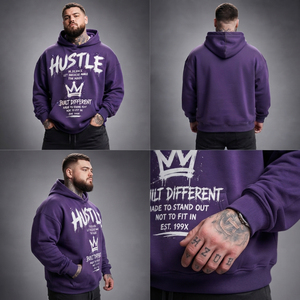 Sweat-shirt à capuche imprimé grande taille pour homme, pull d'hiver en molleton bouclette 300 GSM, haut à capuche imprimé pour homme - Product Image 5