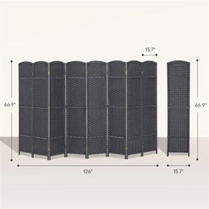 Charcoal Gray 8-Sided Privacy Screen Room Partition Divider - Product Image 6