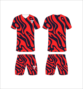 ชุดฟุตบอลชายแบบซับลิเมชั่นสีกรมท่า คอวี เสื้อและกางเกงขาสั้นเข้าชุด ระบายเหงื่อได้ดี เหมาะกับทุกฤดูกาล - Product Image 3
