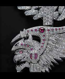 Colgante de Lujo con Alas de Ángel Grabadas en Plata de Ley 925 Bañada en Oro, con Moissanita VVS Engastada en Garra, Estilo Hip Hop, Diamantes Dvars para Hombre - Product Image 5
