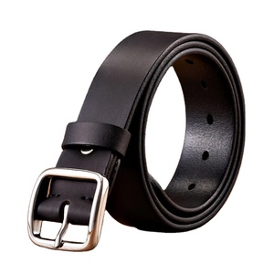 Cinturón de hebilla de acero inoxidable antialérgico de 3,8 CM, cinturón de piel de vaca Vintage para hombre, cinturón suave de piel de vaca Retro para hombre - Product Image 1