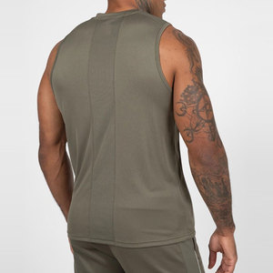 New Fitness Tank Top Men's <b>Compression</b> Breathable Quick Dry Material Polyester/Cotton High Stretchy Anti-Shrink Sleeveless Crew - Product Image 2