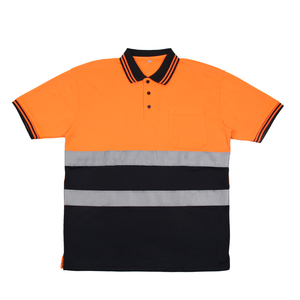 เสื้อเชิ้ตนิรภัยแบบสวมใส่สบาย ระบายอากาศได้ดี เป็นมิตรกับสิ่งแวดล้อม สีเหลืองนีออน ดำ คลาส 2 ผ้าแคนวาส แขนสั้น สำหรับผู้ชาย - Product Image 2