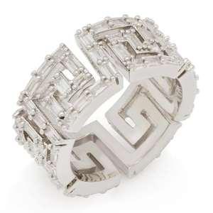 Anillo de Moda de Lujo con Diseño Geométrico Griego Moderno, Chapado en Rodio, con Moissanita, para Hombre y Mujer - Product Image 2