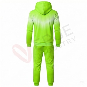Conjunto Deportivo para Hombre, Degradado Verde, Manga Larga, con Capucha y Cierre Frontal, Transpirable, Informal, Corte Regular, para Primavera - Product Image 2