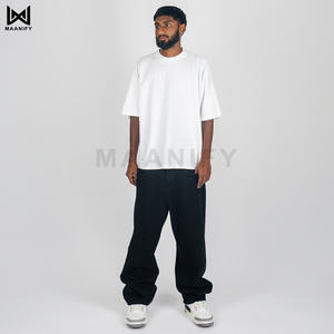 เสื้อยืดโอเวอร์ไซซ์สะพายไหล่ผ้าย้อมสีเสื้อผ้าขนาดใหญ่เสื้อยืดผ้าฝ้ายเฮฟวี่เวท - Product Image 3