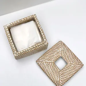 Stylish Tissue Box Natural <b>Rattan</b> Tabletop Organizer Supplier Lightweight Eco Friendly Handmade from Vietnam - Product Image 6