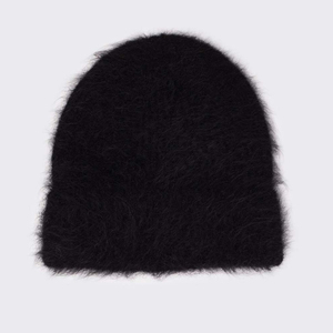 Mohair Beanie <b>Fluffy</b> Texture Warm Winter Knitted <b>Hat</b> Soft Comfortable Stretchable Ribbed Cuff Cold Weather Outdoor Casual - Product Image 6