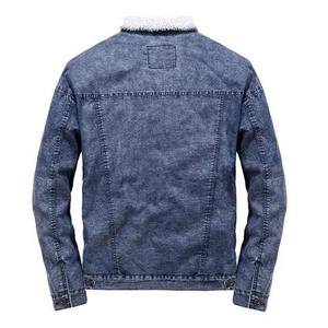 Veste en jean en toile pour homme, style urbain, personnalisable OEM, hiver, manches classiques, fermeture éclair, respirante, décontractée, poches avant, grandes tailles, 100% coton - Product Image 3