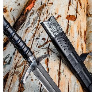 Espada de Acero Tallada en 3D de Estilo Medieval con Guarda Detallada y Marca Personalizada para Coleccionistas, Exposiciones y Salas de Exhibición - Product Image 4