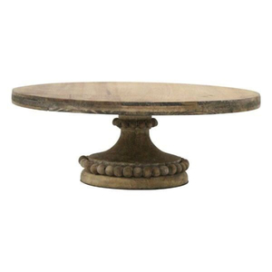 Wholesale Hand Carved Walnut Wood <b>Cake</b> Stand Elegant Round Pedestal for <b>Weddings</b> Parties & Luxury Home Decorative Stand - Product Image 4
